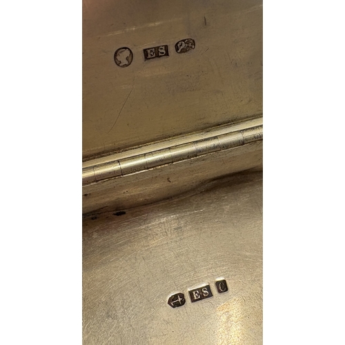 545 - A Victorian silver snuff box with engine-turned decoration. Birmingham 1851. By Edward Smith. Approx... 