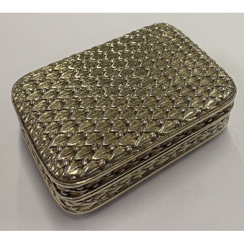 546 - A novelty George III silver vinaigrette chased with bead decoration. London 1806. By William Eley. A... 