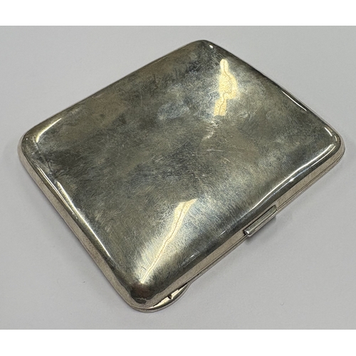551 - An Antique Continental silver and enamelled cigarette case depicting erotic scene to interior. Appro... 