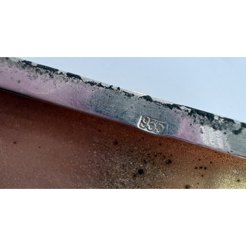 551 - An Antique Continental silver and enamelled cigarette case depicting erotic scene to interior. Appro... 