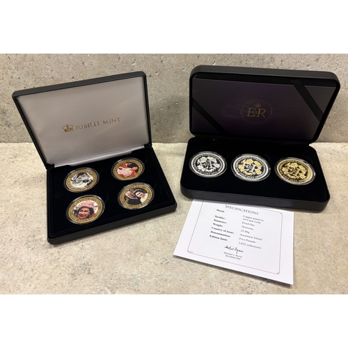 317 - A collection of proof £5 coins etc. Est. £20 - £30.