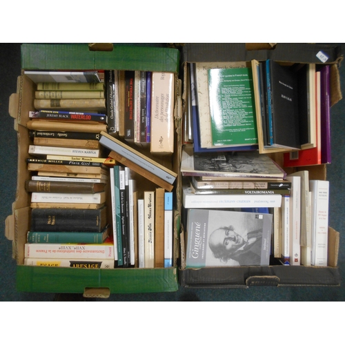 352 - BOOKS: OF FRENCH INTEREST: 2 boxes, mostly French interest and language. Est. £30 - £50.