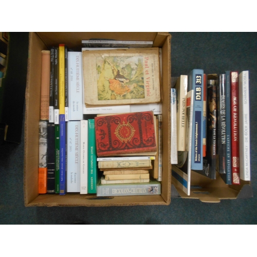353 - BOOKS: OF FRENCH INTEREST: 2 boxes, mostly French interest and language. Est. £30 - £50.