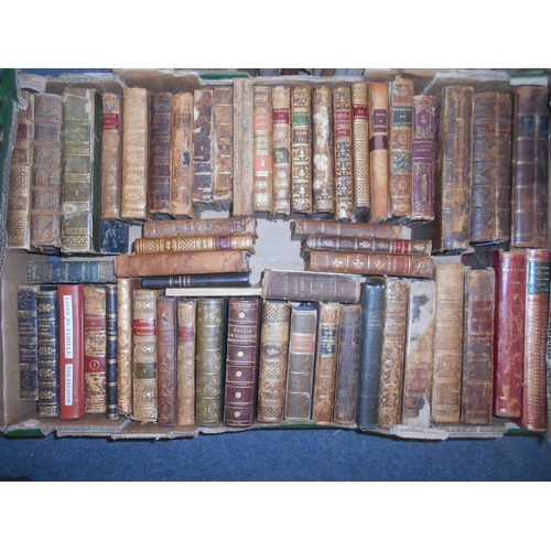 359 - BOOKS: OF FRENCH INTEREST: A box of leather bound books, 19th & early 18th Century. Est. £60 - £80.