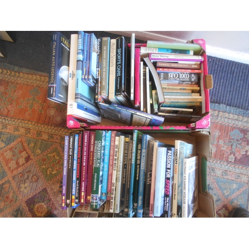 370 - BOOKS: OF MOTORING INTEREST: 2 boxes of assorted books. Est. £20 - £30.