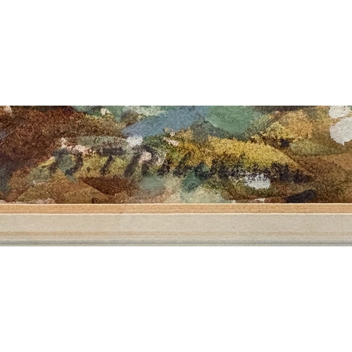 432 - DAVID THOMAS ROBERTSON (1879-1952): A gilt framed watercolour depicting horses. Signed to bottom lef... 