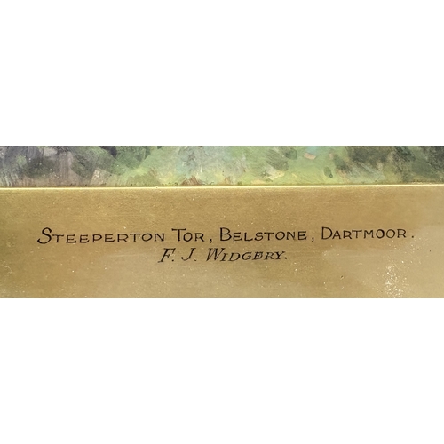 439 - FREDERICK JOHN WIDGERY (British, 1861-1942): A pair of gilt framed and glazed Dartmoor watercolour l... 