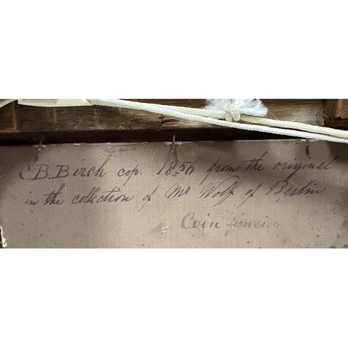 441 - ENGLISH SCHOOL: A gilt framed oil on board entitled, 'Coin Fancier'. Inscribed verso. Approx. 25 cms... 