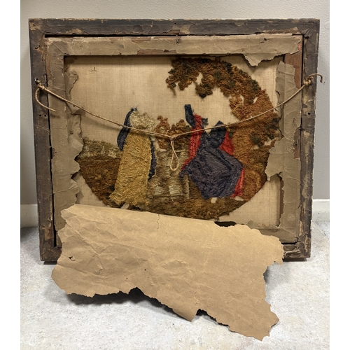 451 - A gilt framed and glazed 19th Century silkwork depicting the bible story of Jesus at the Well. Appro... 