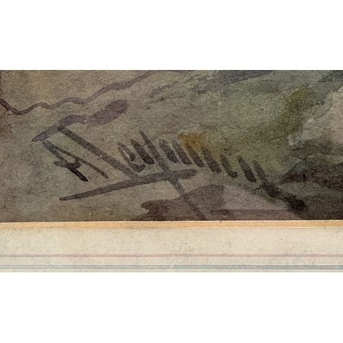 455 - ALFRED LEYMAN (British, 1856 - 1933): A pair of gilt framed and glazed watercolours depicting thatch... 