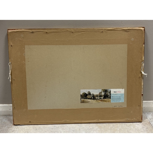 455 - ALFRED LEYMAN (British, 1856 - 1933): A pair of gilt framed and glazed watercolours depicting thatch... 