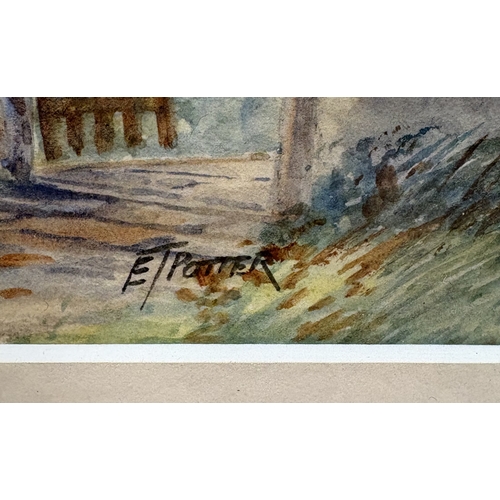 458 - ERNEST T POTTER: (British, fl. 1900 - 1910): A pair of gilt framed and glazed watercolours depicting... 
