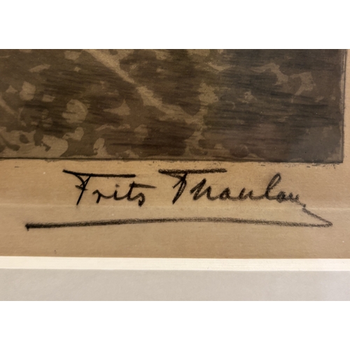 464 - FRITS THAULOW: (Norwegian, 1847 - 1906): A gilt framed and glazed limited edition aquatint print ent... 