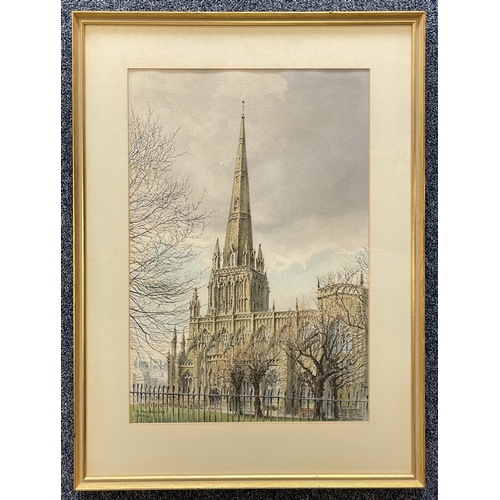 520 - COLIN NEWMAN: (British, b. 1923): Four framed and glazed watercolours depicting scenes to include St... 