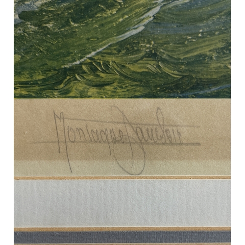 521 - MONTAGUE DAWSON: (British, 1890 - 1973): A framed and glazed print depicting a galleon on sea. Penci... 