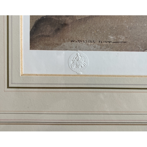 522 - RUSSELL FLINT: (British, 1880 - 1969): A framed and glazed limited edition print depicting ladies at... 