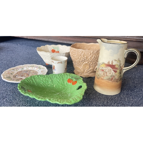341 - A selection of various vases, jugs and decorative plates comprising Beswick, Royal Doulton, Sylvac, ... 