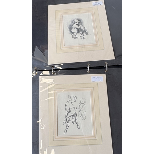 524 - A selection of limited edition prints in leather portfolio folder to include J.H Dowd and Rose Barto... 