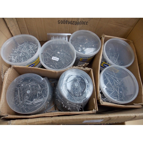 115 - SEVEN NEW TUBS OF VARIOUS SIZED SELCO NAILS
