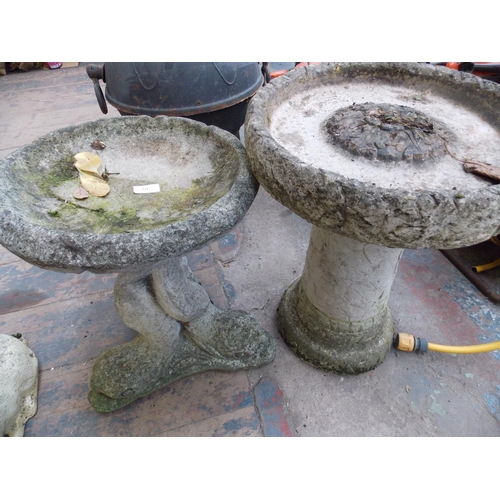 131 - TWO CONCRETE PEDESTAL BIRD BATHS