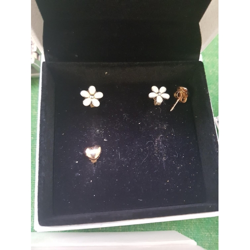 326 - A PAIR OF PANDORA SILVER EARRINGS