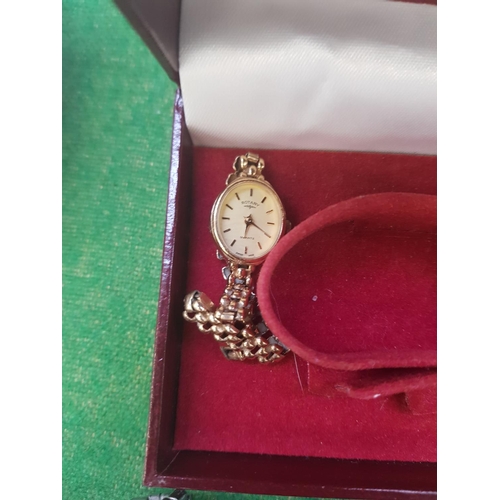 329 - A LADIES 9 CARAT GOLD ROTARY WRIST WATCH