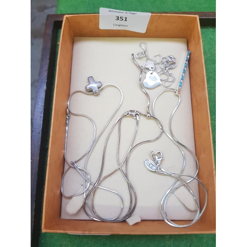 351 - FOUR LADIES SILVER NECKLACES