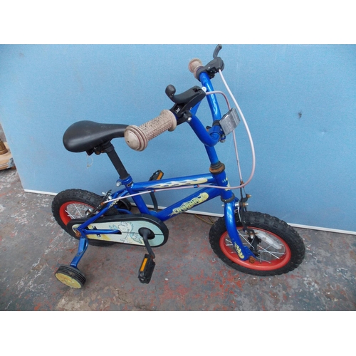 12 - TWO CHILDS BMXS - ONE RED POSTMAN PAT AND ONE BLUE DRAGON