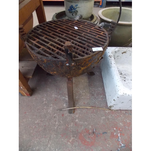 75 - A CAST IRON ORNATE GARDEN BBQ