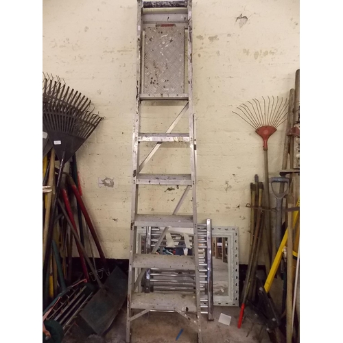 66 - A SET OF SIX STEP ALUMINIUM STEP LADDERS