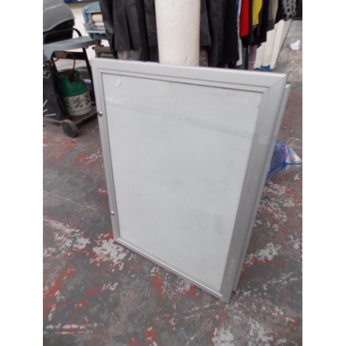 28 - THREE VARIOUS ALUMINIUM NOTICE BOARDS