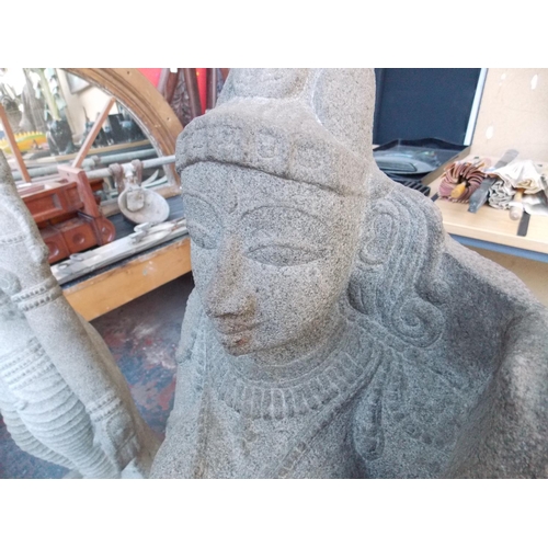 1004 - A PAIR OF LARGE HAND CARVED STATUES