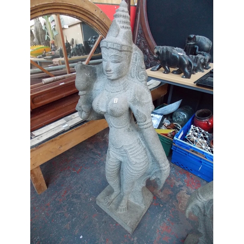 1004 - A PAIR OF LARGE HAND CARVED STATUES