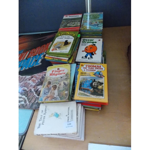 1100 - A LARGE COLLECTION OF VINTAGE LADYBIRD CHILDREN'S BOOKS TO INCLUDE TRANSFORMERS, THOMAS THE TANK ENG... 