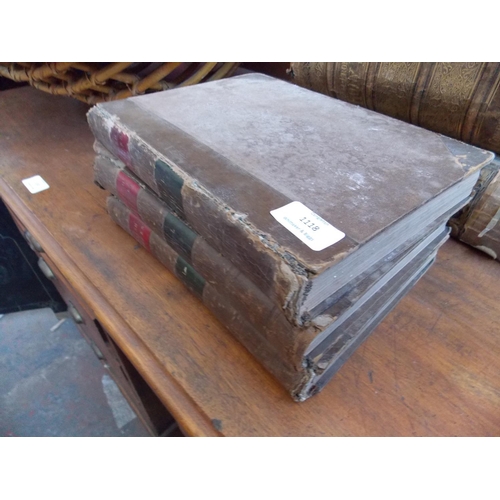 1118 - THREE LEATHER BOUND VOLUMES OF THE BRITISH BATTLES