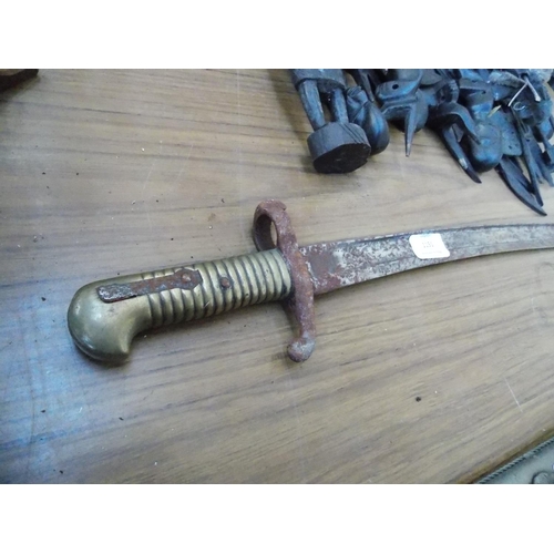 1151 - A CIRCA 1870 FRENCH BAYONET WITH BRASS HANDLE