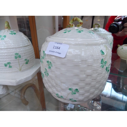 1164 - A BELLEEK BISCUIT JAR