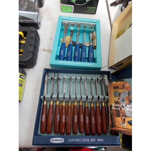 150 - TWO BOXED SETS OF MARPLE WOOD CHISELS TO INCLUDE A 5 PIECE AND A 12 PIECE