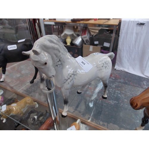 303 - A BESWICK DAPPLE GREY HORSE