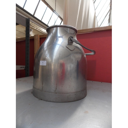 71 - A STAINLESS STEEL MILK BUCKET