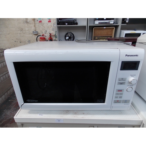 213 - THREE PANASONIC ITEMS TO INCLUDE NNSD446W 900 WATT MICROWAVE, SD253 AND SD 2500 BREAD MAKERS IN W/O