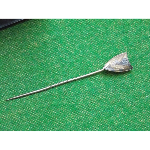 481 - A SHIELD STICK PIN AND A TIE PIN