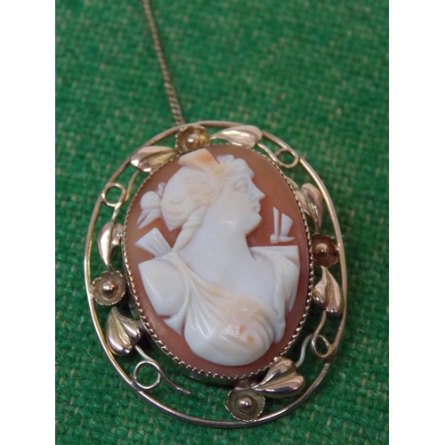 482 - A 9 CARAT GOLD LADIES CAMEO BROOCH