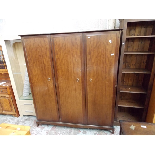 540 - A STAG MAHOGANY TRIPLE WARDROBE