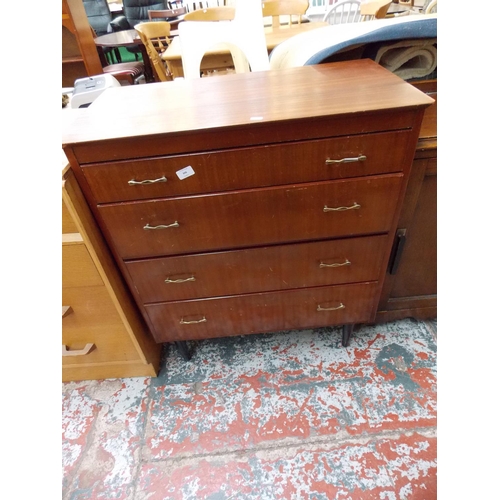 554 - A MAHOGANY CHEST OF FOUR DRAWERS