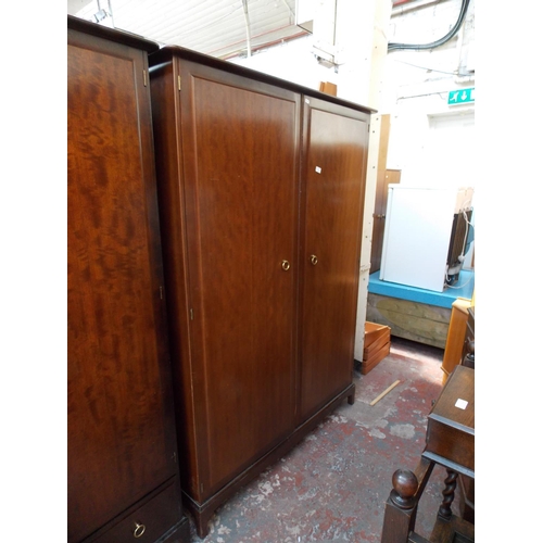 608 - TWO STAG MAHOGANY WARDROBES