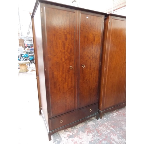 608 - TWO STAG MAHOGANY WARDROBES