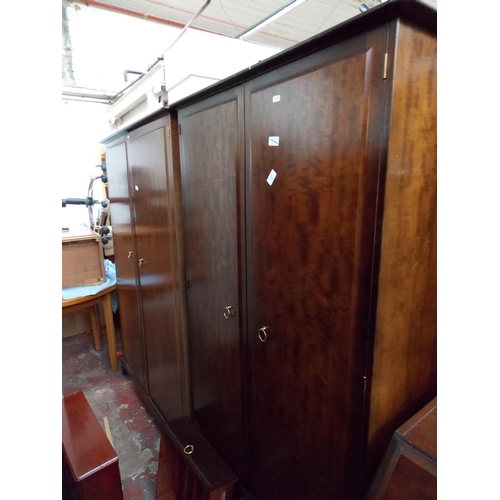 608 - TWO STAG MAHOGANY WARDROBES