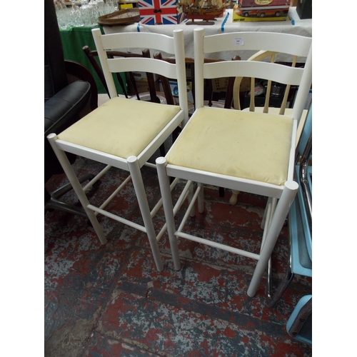 670 - TWO WHITE HIGH KITCHEN CHAIRS