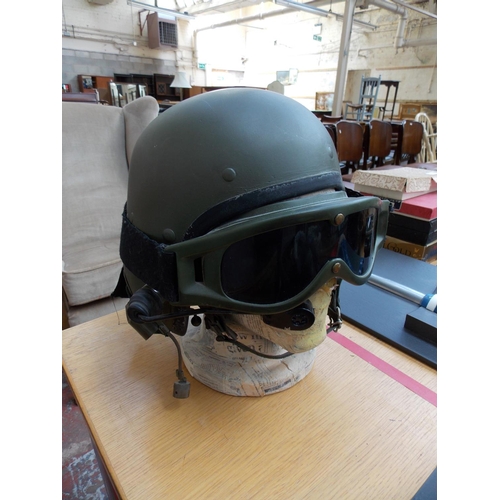 272 - A TANK HELMET AND GOGGLES